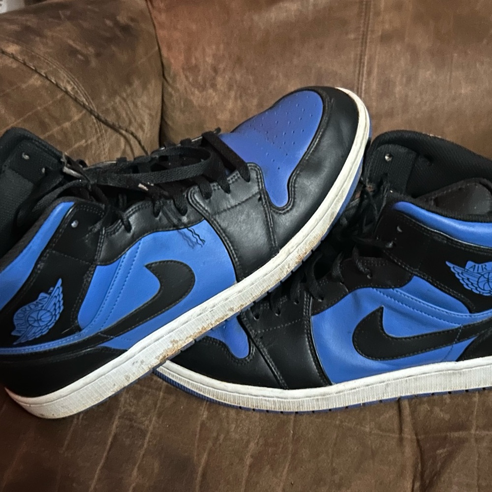 Jordan Black and Blue High-Top Sneakers